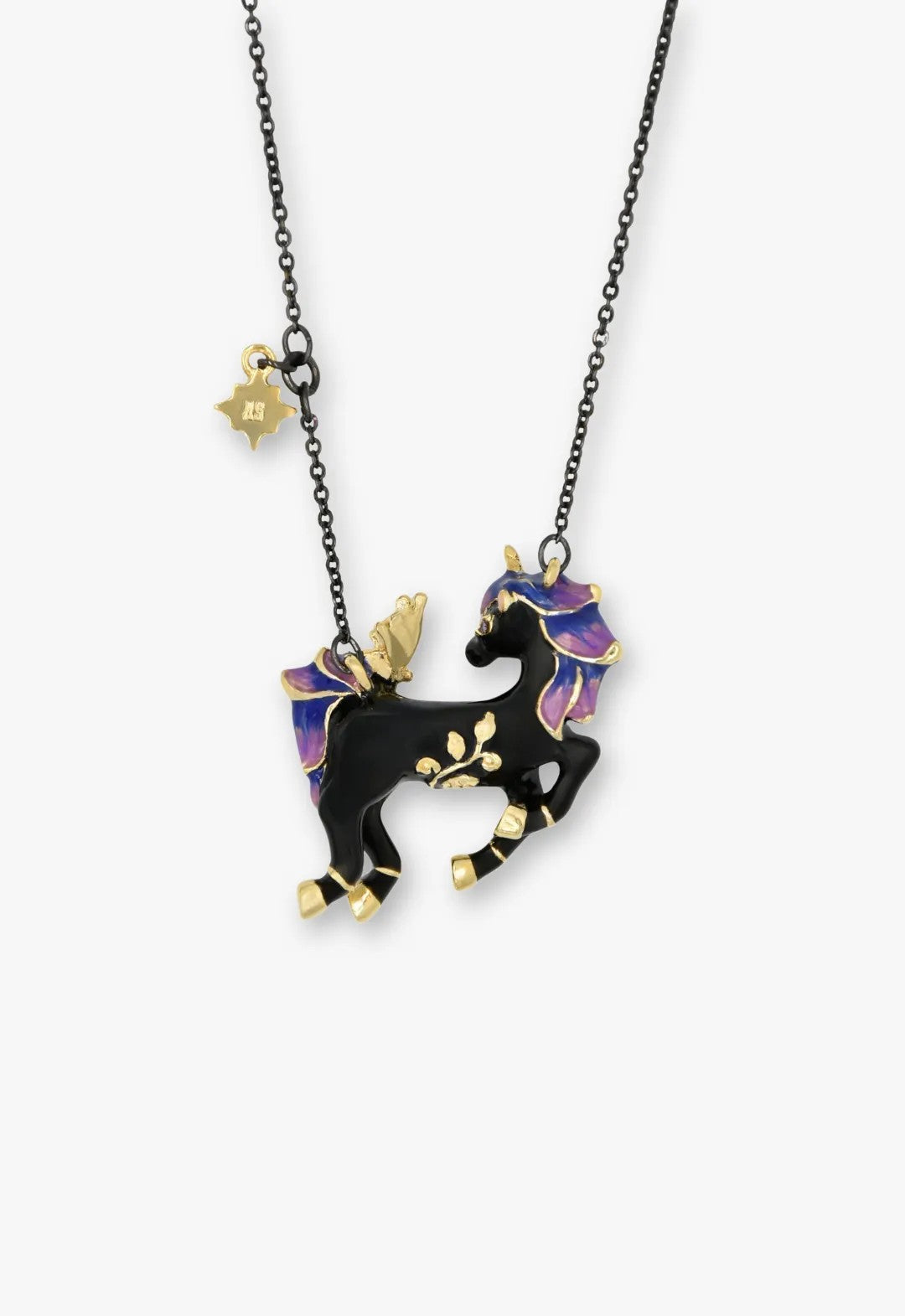 Twilight Unicorn Necklace - Black