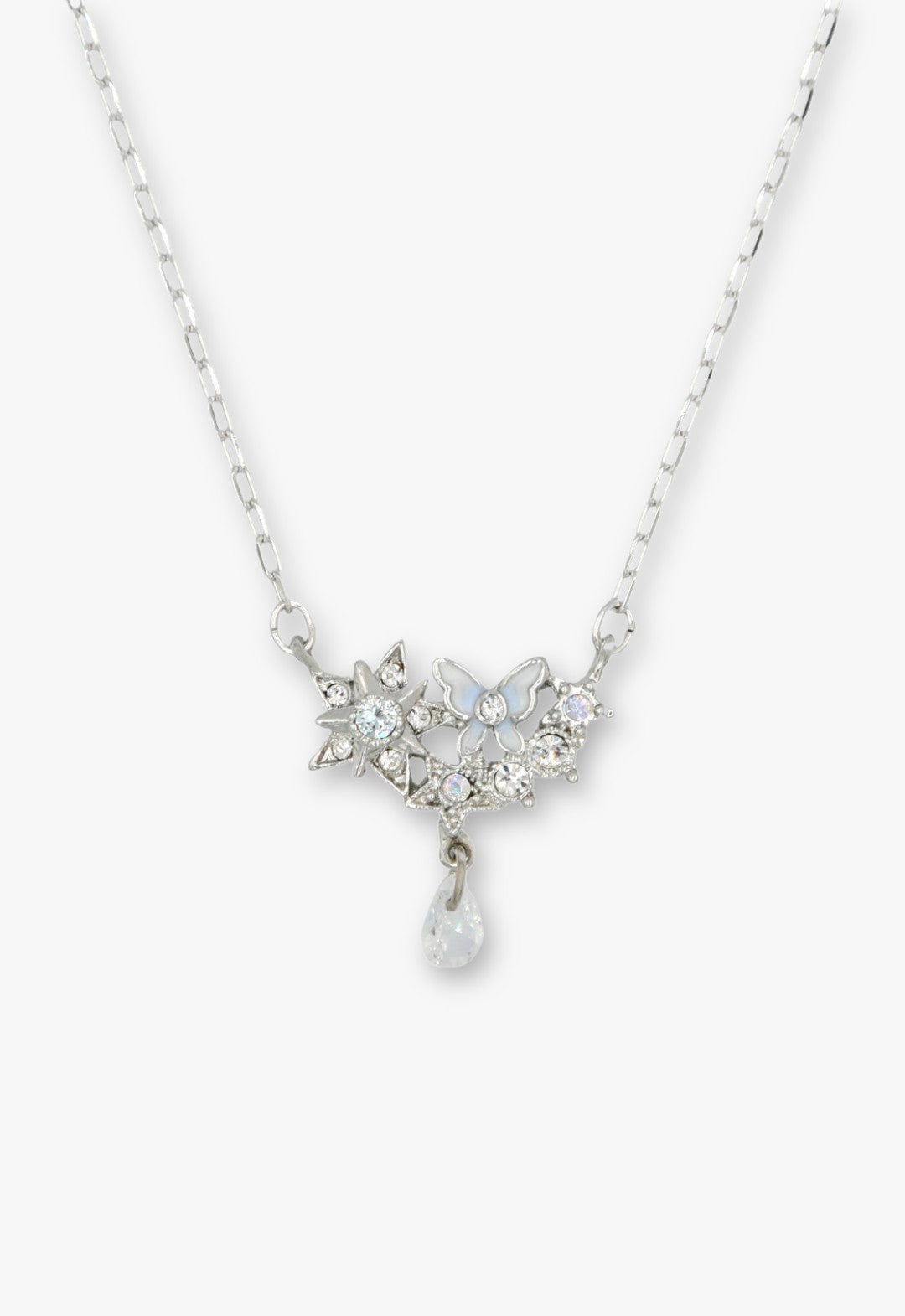 Silver Star Butterfly Necklace