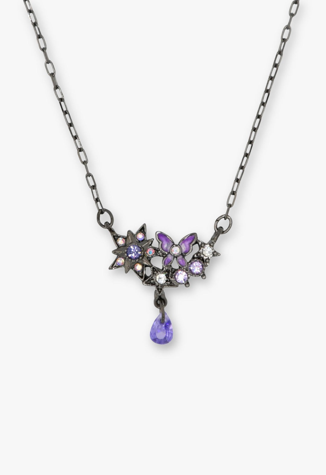 Midnight Amethyst Butterfly Necklace