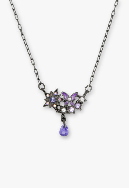 Midnight Amethyst Butterfly Necklace