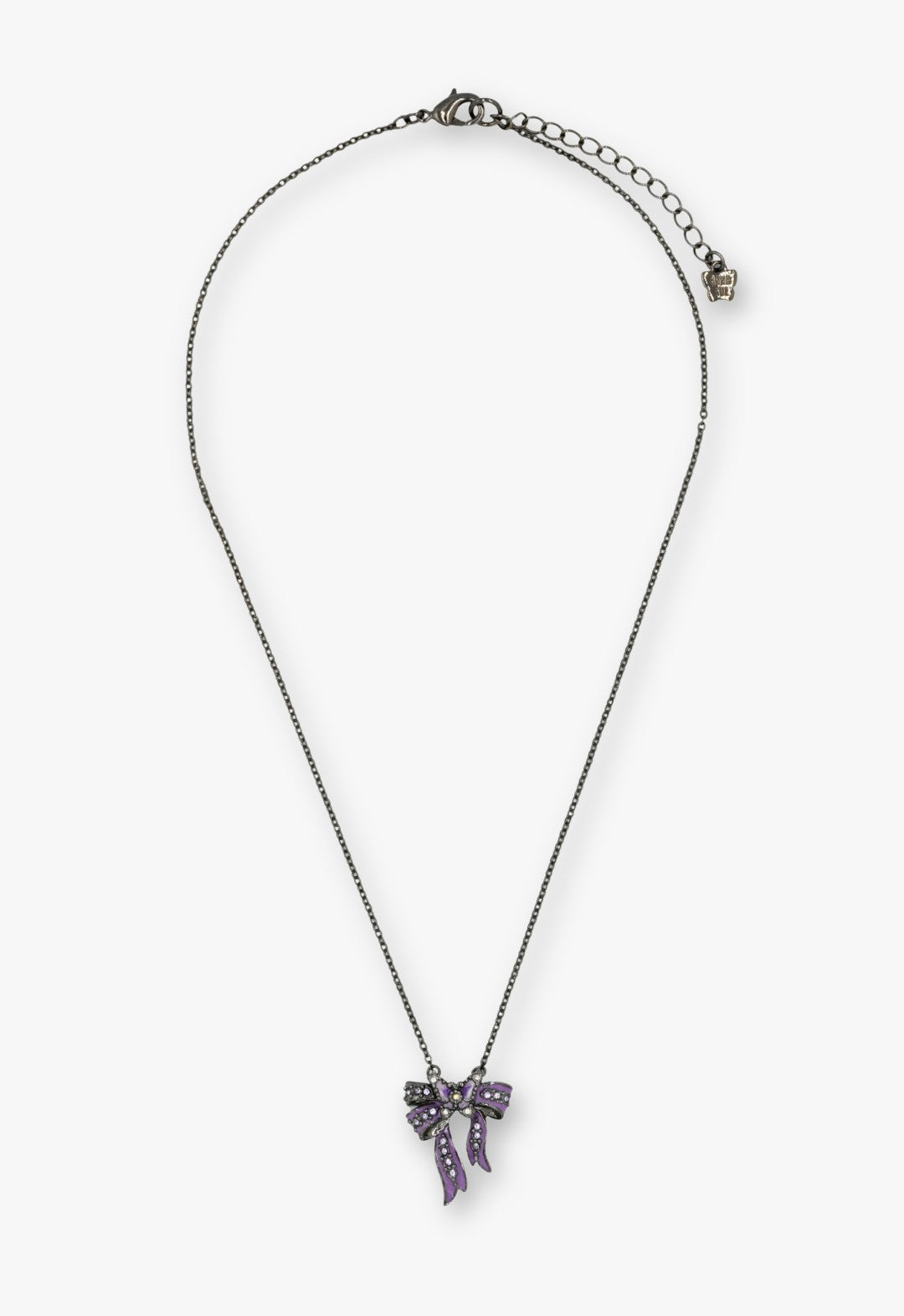 Dark Romance Butterfly Bow Necklace - Gunmetal