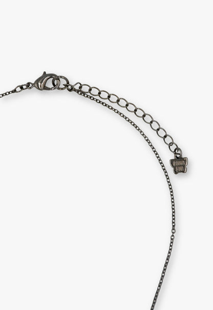 Dark Romance Butterfly Bow Necklace - Gunmetal