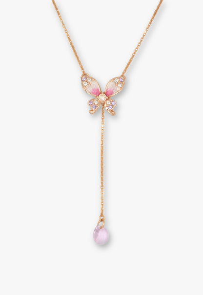 Crystal Bloom Butterfly Necklace