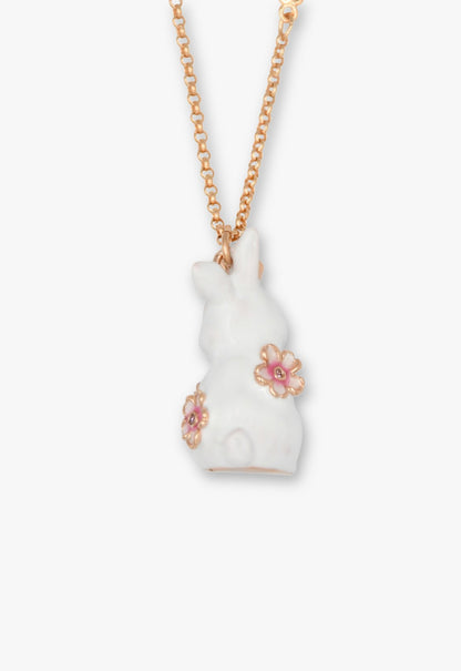 Blossom Bunny Charm Necklace - Gold