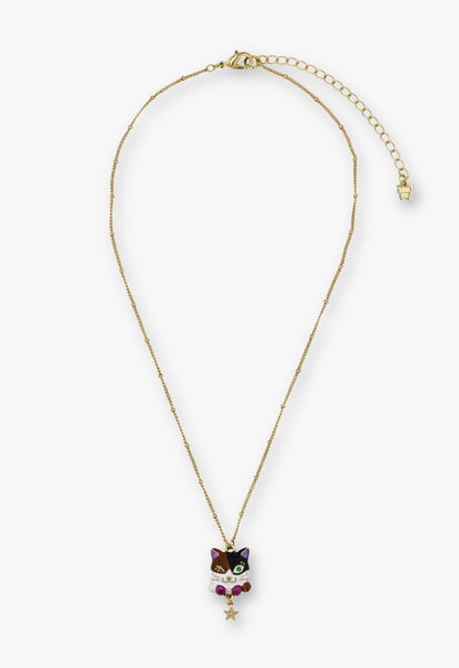 Wink & Wish Calico Cat Necklace