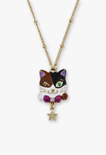 Wink & Wish Calico Cat Necklace