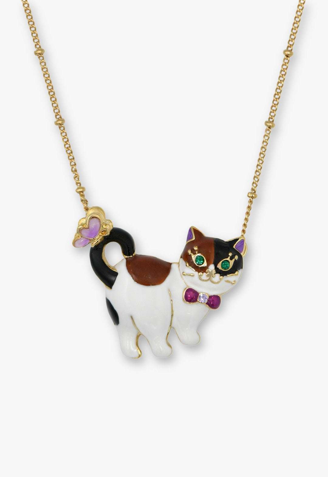 Calico Kitty Necklace - Gold