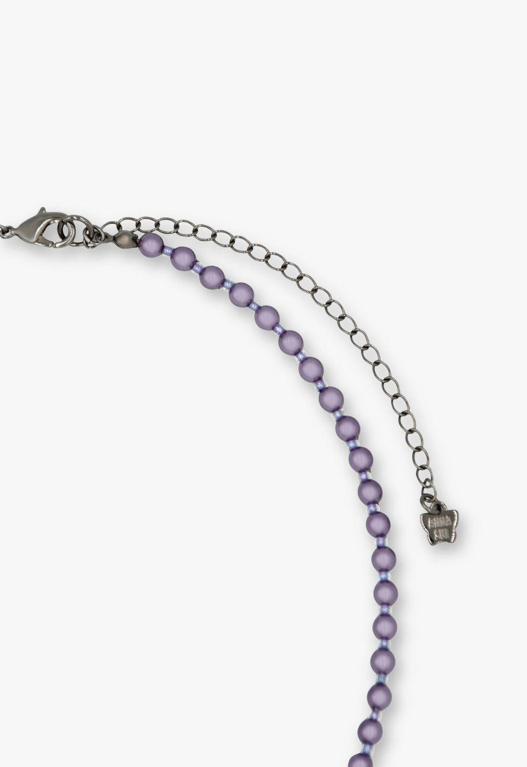 Purple Butterfly Pearl Choker - Gunmetal