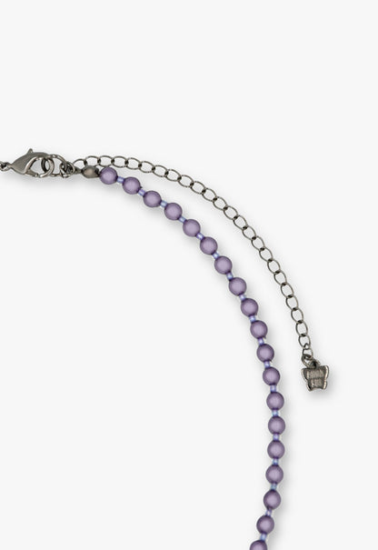 Purple Butterfly Pearl Choker - Gunmetal