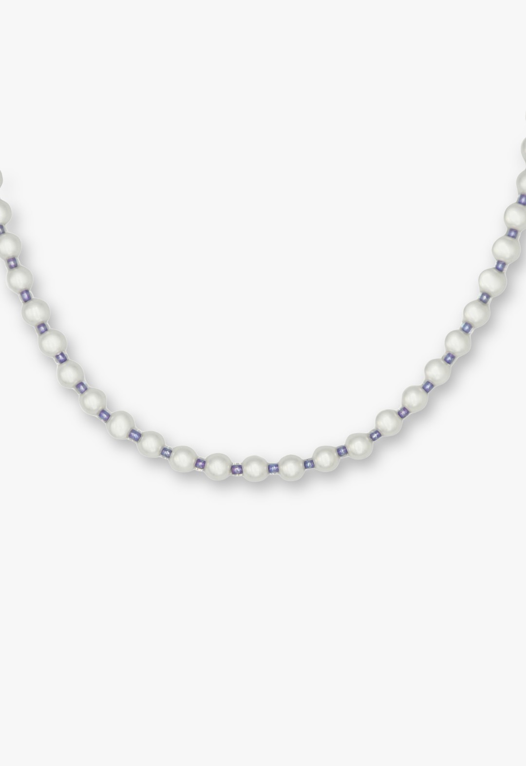 White & Purple Butterfly Pearl Choker