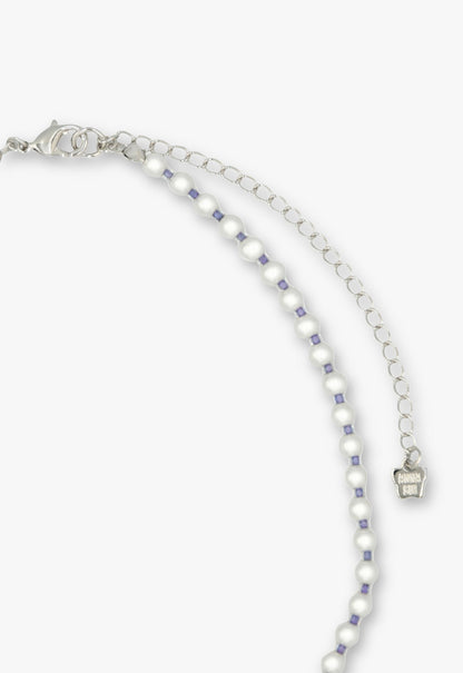 White & Purple Butterfly Pearl Choker