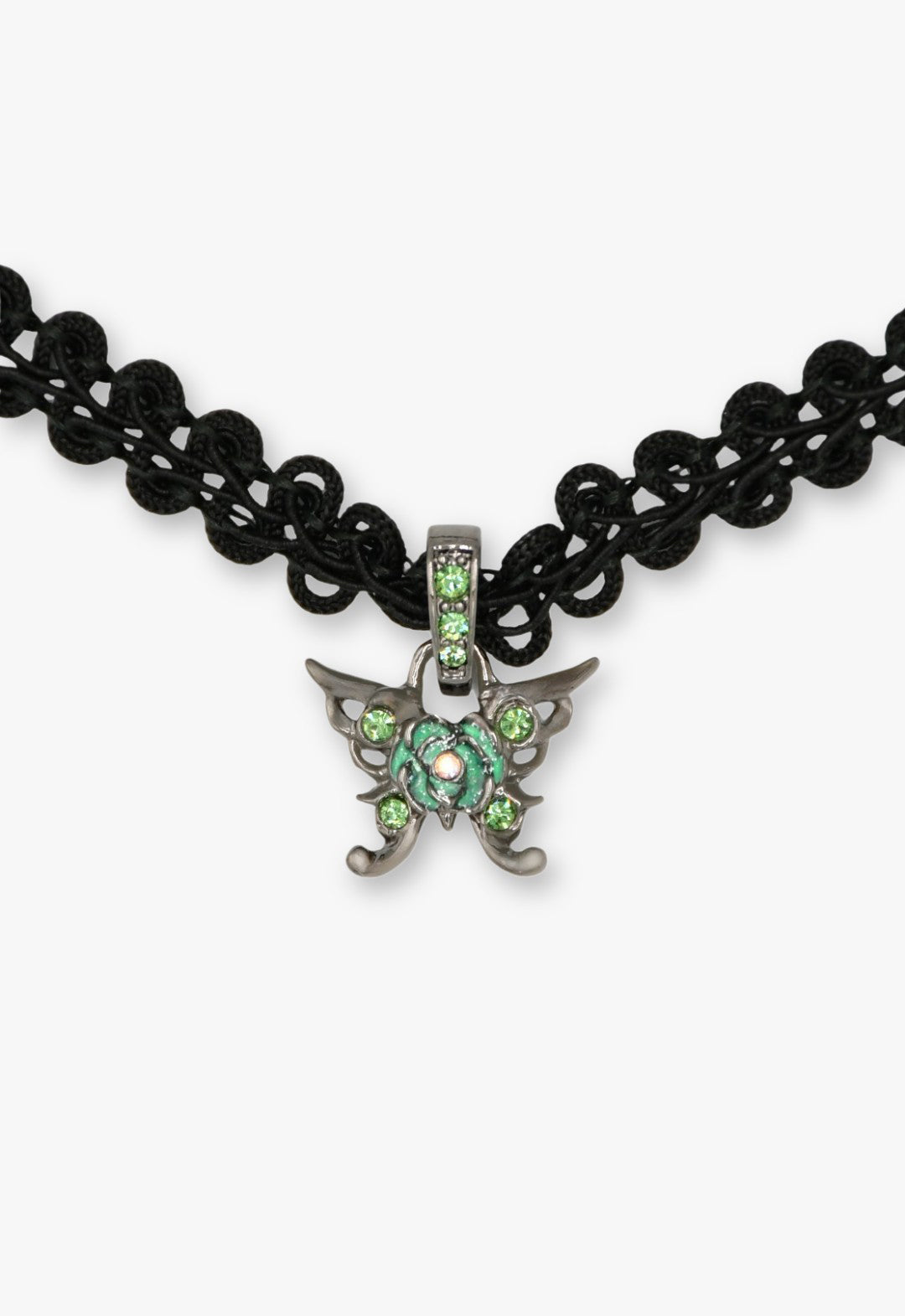 Emerald Butterfly Lace Choker