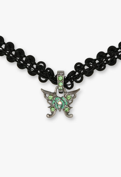 Emerald Butterfly Lace Choker