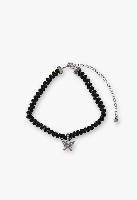 Purple Butterfly Lace Choker