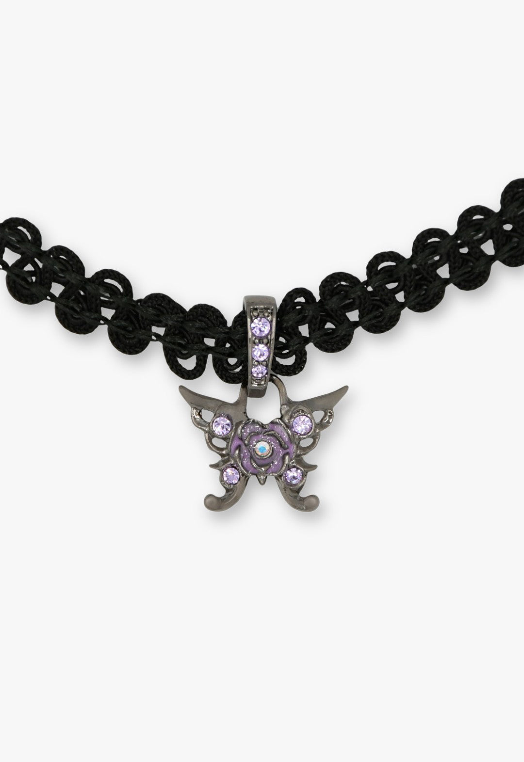 Purple Butterfly Lace Choker