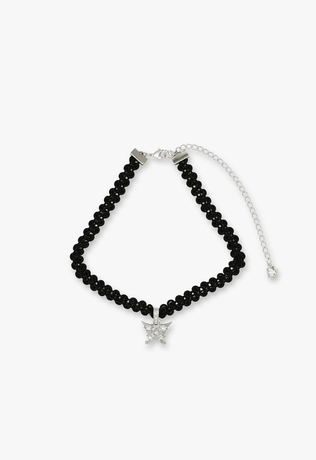 Silver Butterfly Lace Choker