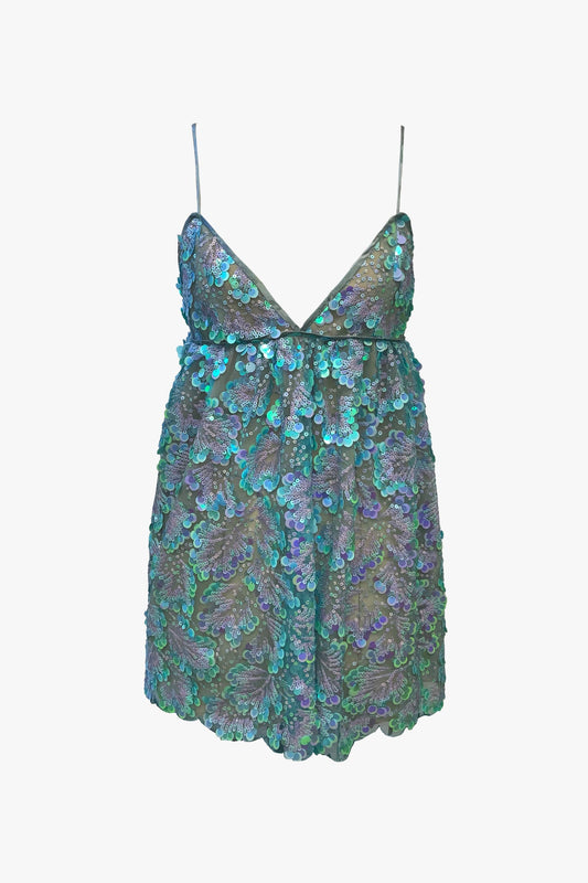 Waterfall Sequins Baby Doll Dress