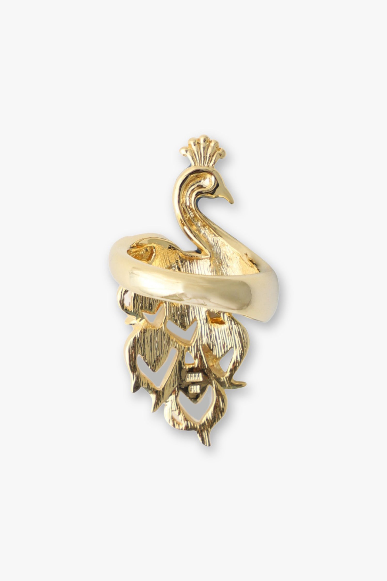Peacock Ring, the ring is in one piece of golden metal, Anna Sui label is on the back of the wings