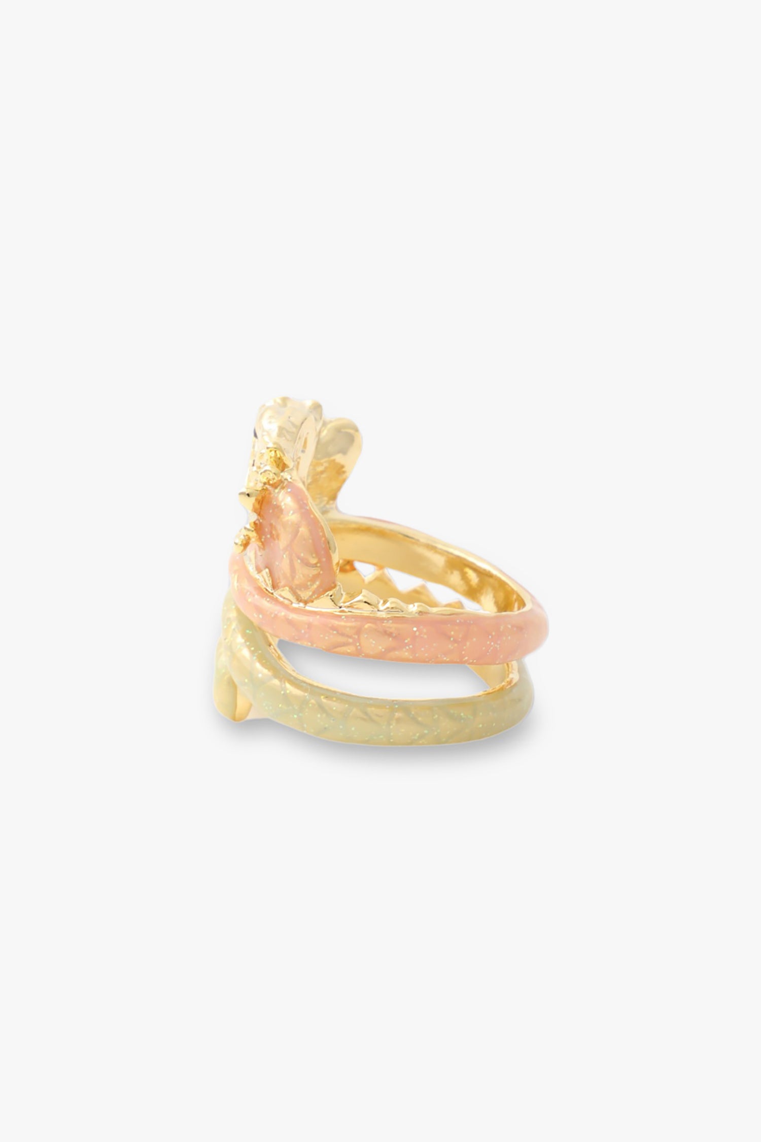 The coiled style gold ring accented with the brand's iconic Anna Sui rose