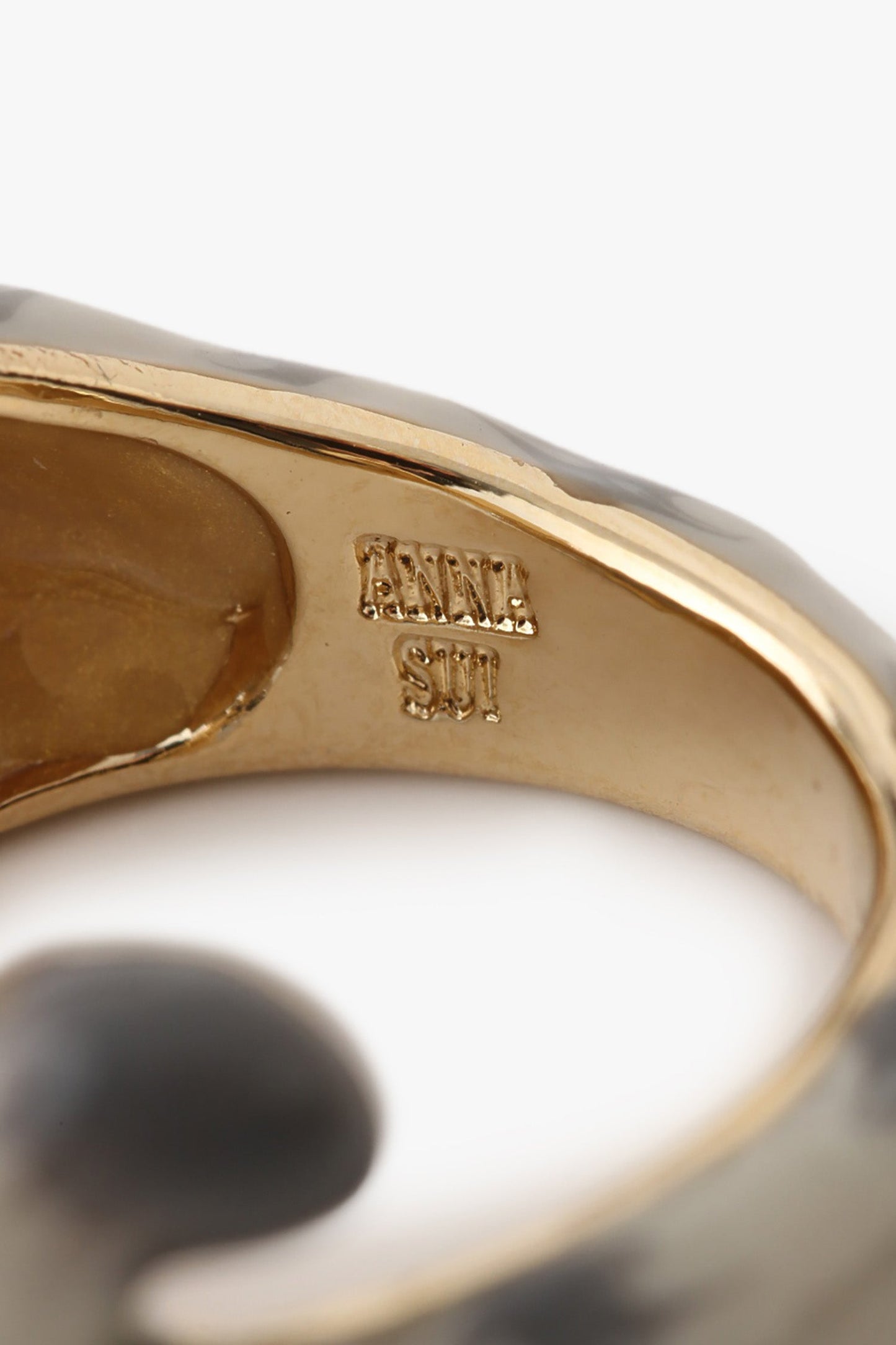 Detail of Anna Sui imprint inside the ring