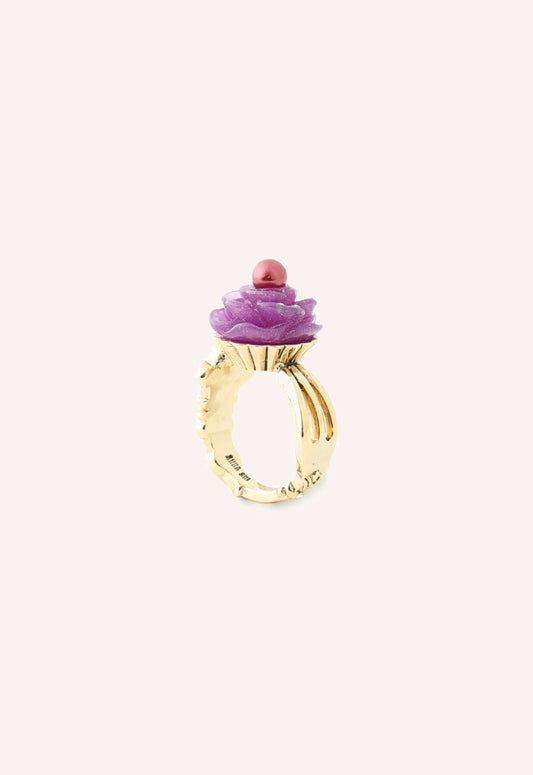 Blossoming Cupcake Ring Purple Multi