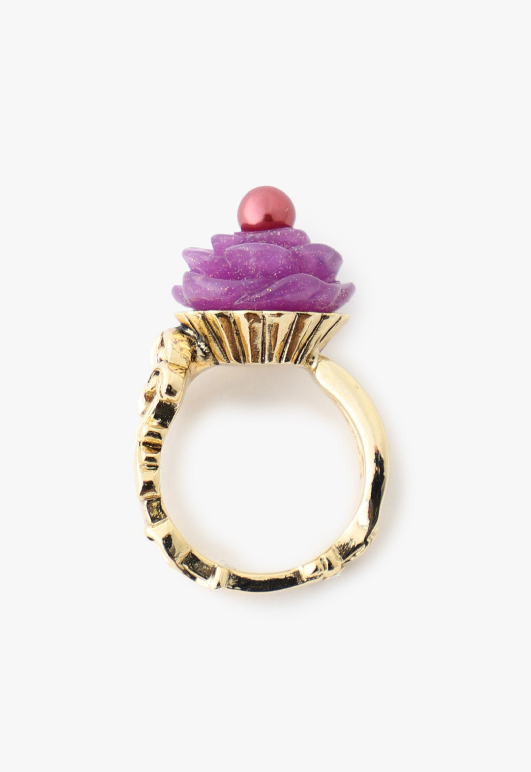 Blossoming Cupcake Ring - Purple Multi