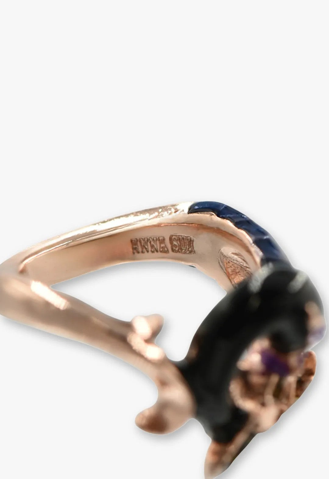 Celestial Swan Ring - Black