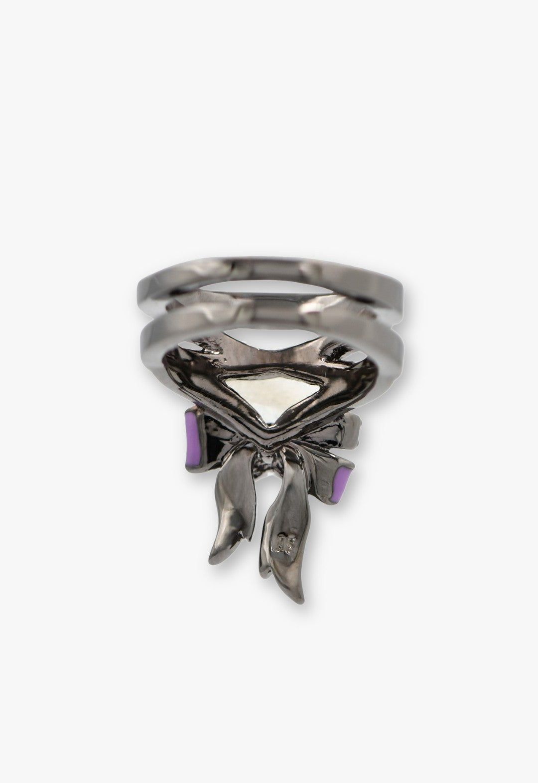 Dark Romantic Butterfly Bow Ring - Gunmetal