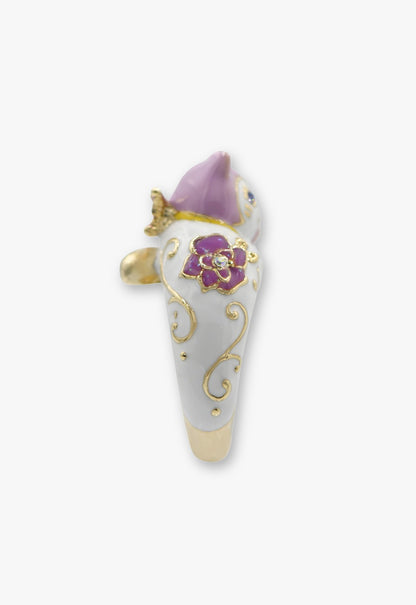 Lucky Cat Flower Ring- Gold