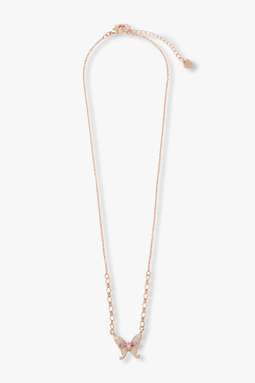 Butterfly and Moon Necklace Set <br> Rose Gold