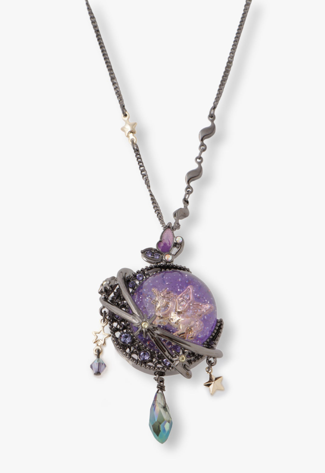 Limited Edition: Magical Unicorn Globe Necklace - Gunmetal