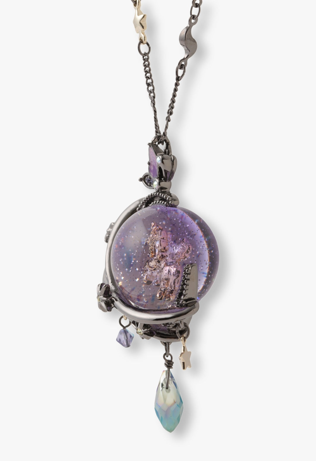 Limited Edition: Magical Unicorn Globe Necklace - Gunmetal