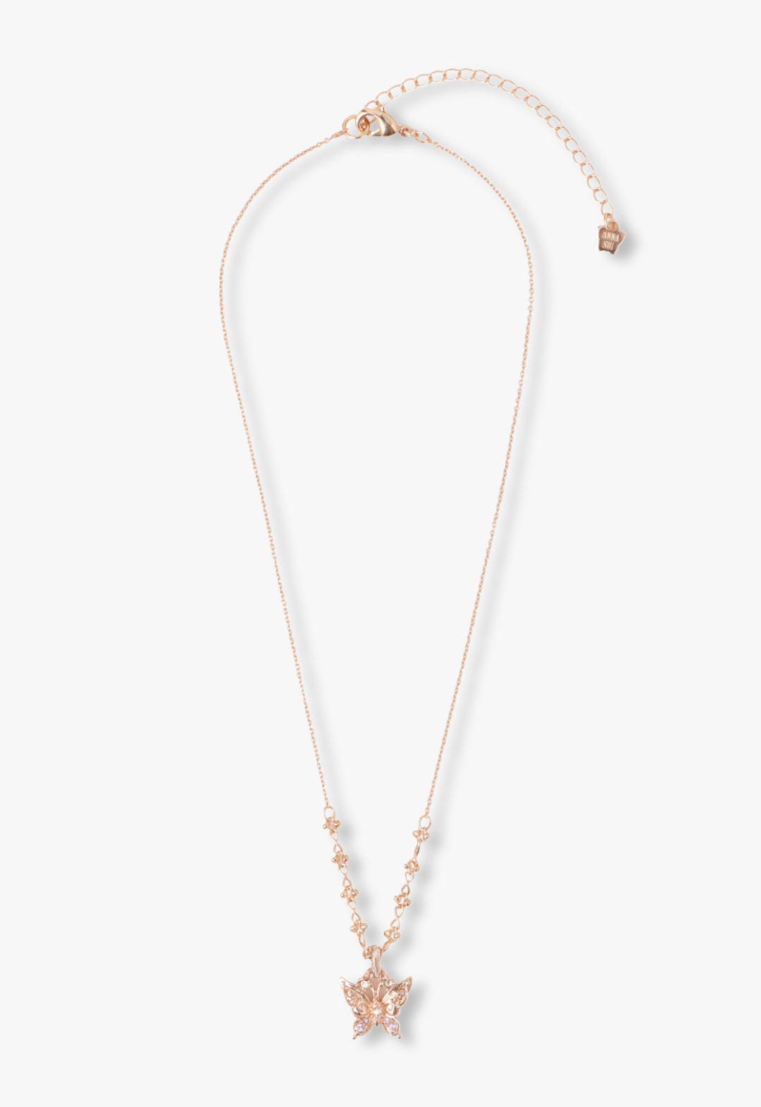 Butterfly & Rose Necklace Duo- Rose Gold