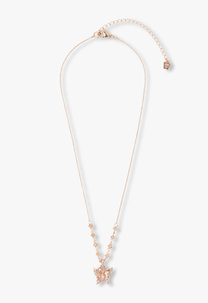 Butterfly & Rose Necklace Duo- Rose Gold