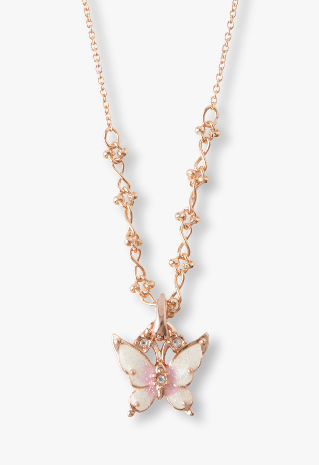 Butterfly & Rose Necklace Duo- Rose Gold