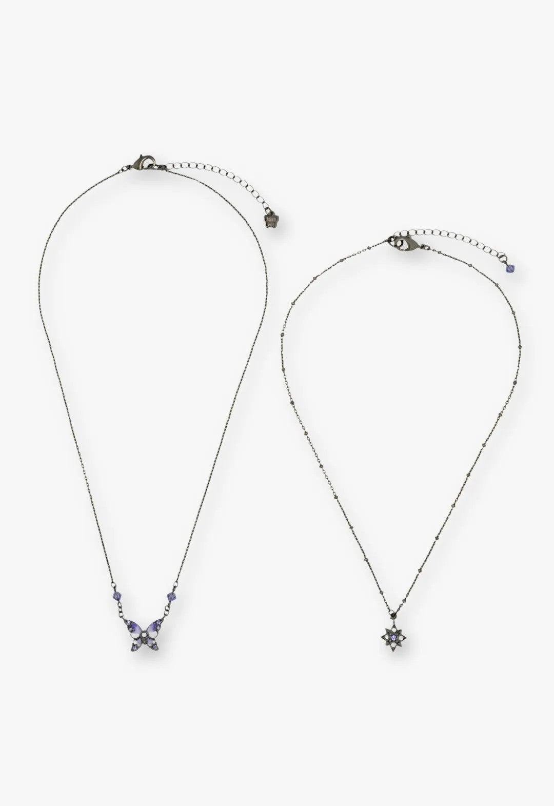 Shining Butterfly Necklace - Purple Gunmetal