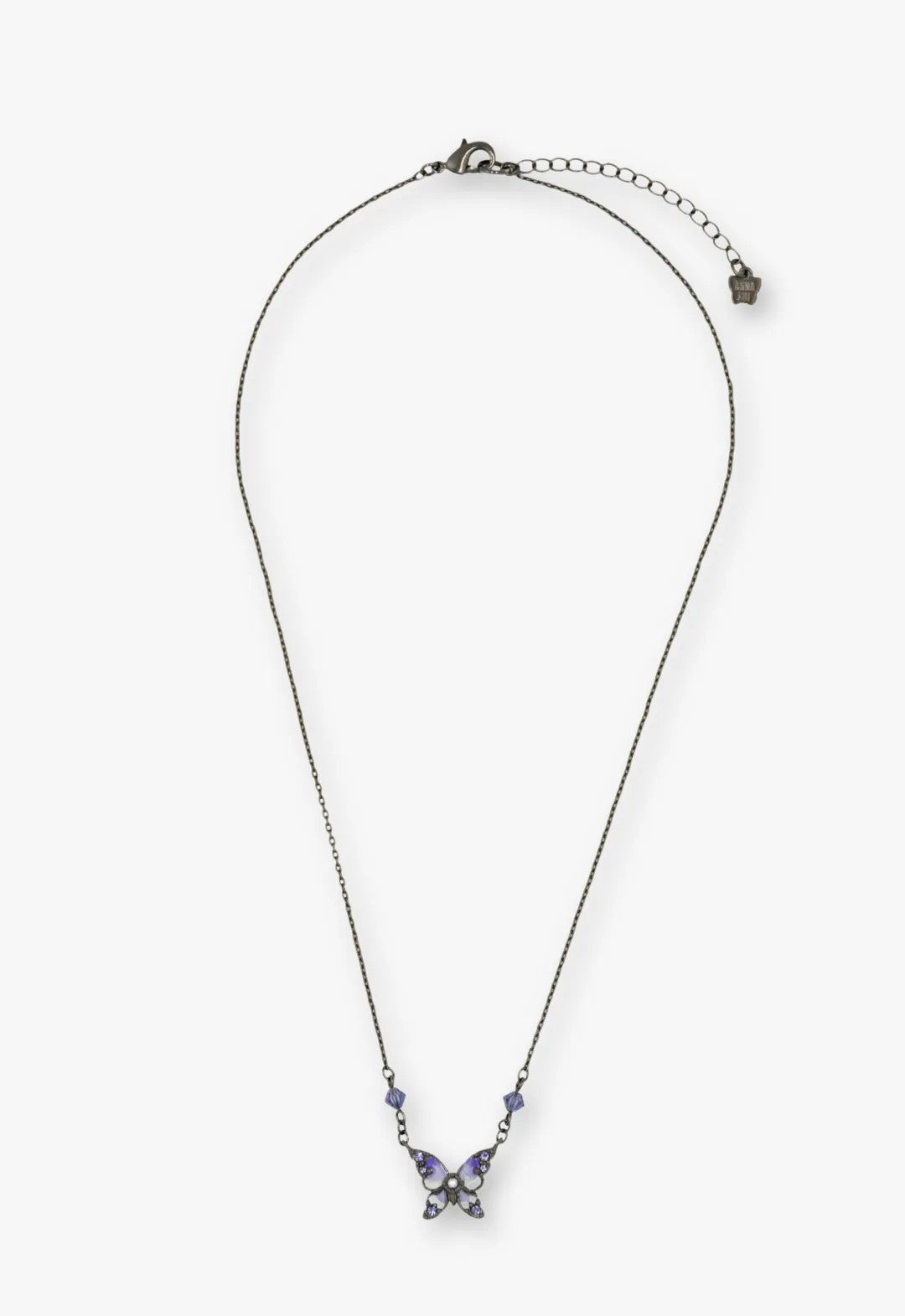 Shining Butterfly Necklace - Purple Gunmetal