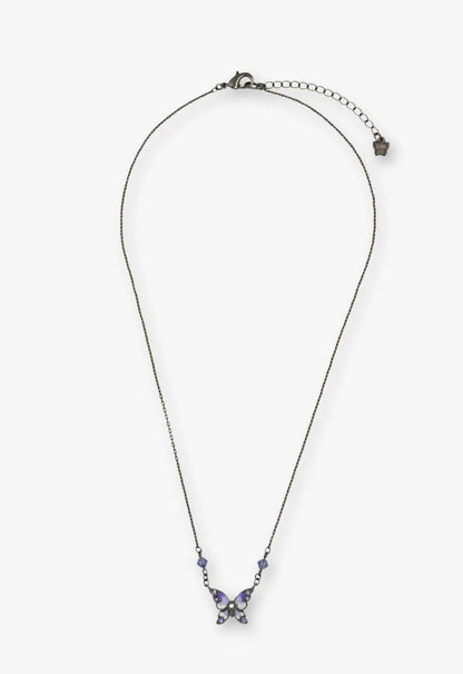 Shining Butterfly Necklace - Purple Gunmetal