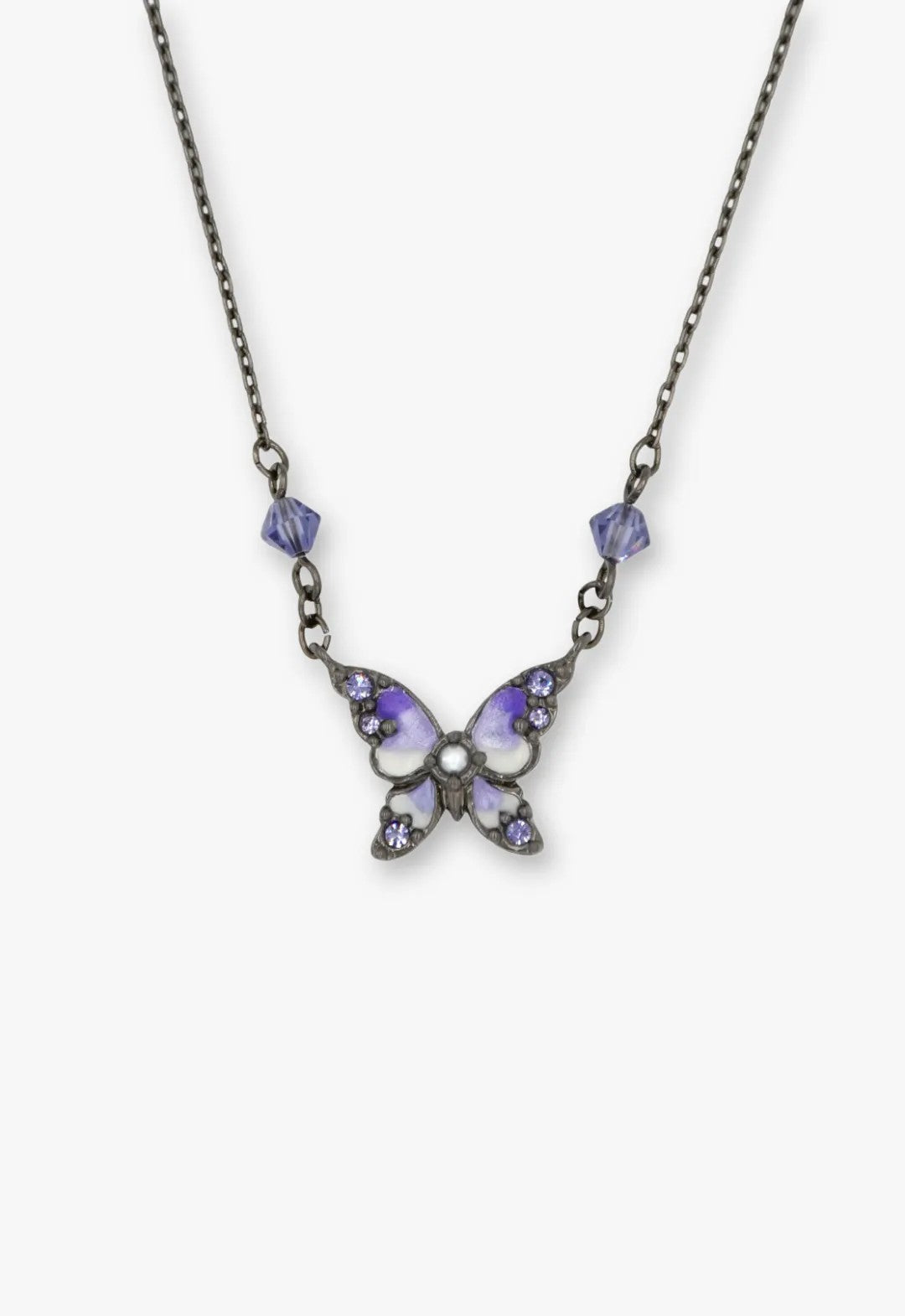 Shining Butterfly Necklace - Purple Gunmetal