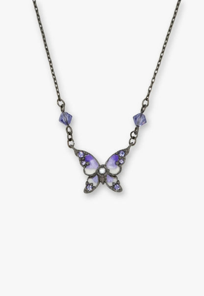 Shining Butterfly Necklace - Purple Gunmetal