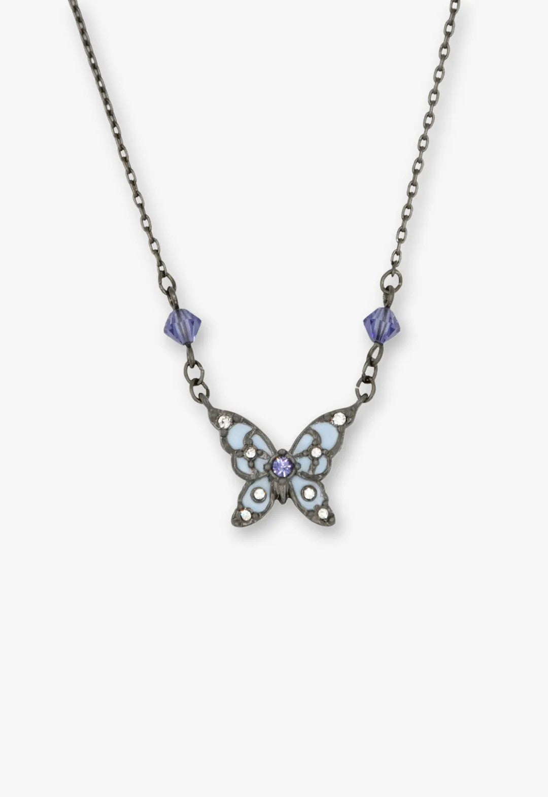 Shining Butterfly Necklace - Purple Gunmetal