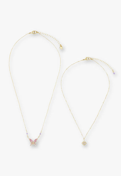 Shining Butterfly Necklace - Pink Gold