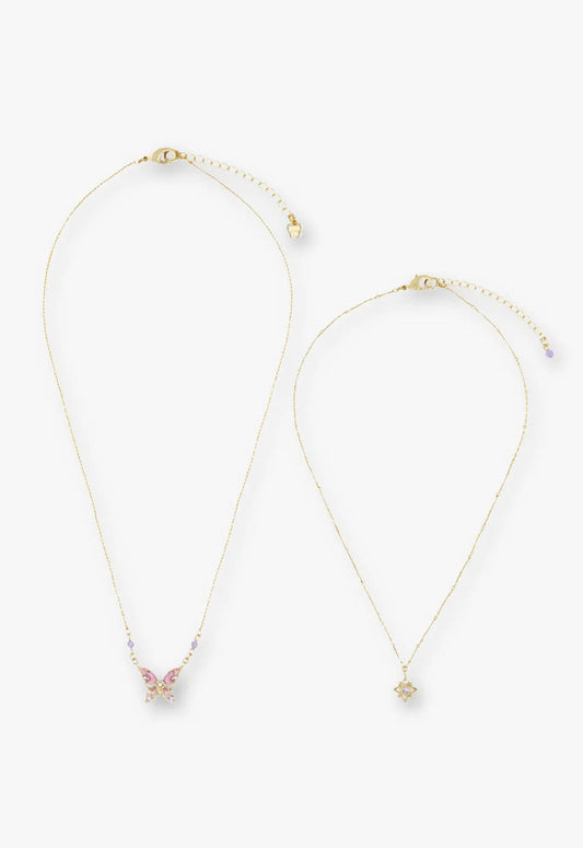 Shining Butterfly Necklace - Pink Gold