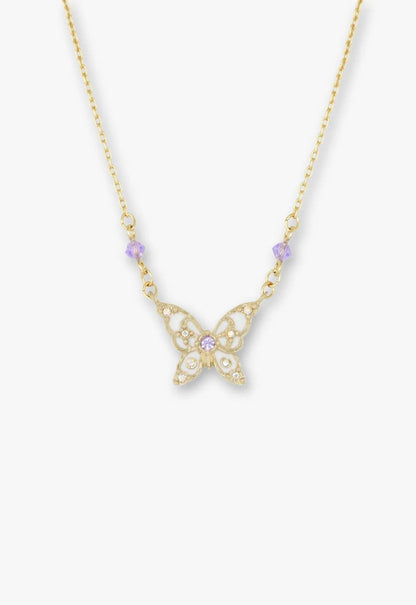 Shining Butterfly Necklace - Pink Gold