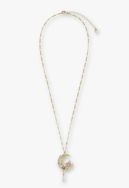 Enchanted Butterfly Moon Necklace - Gold