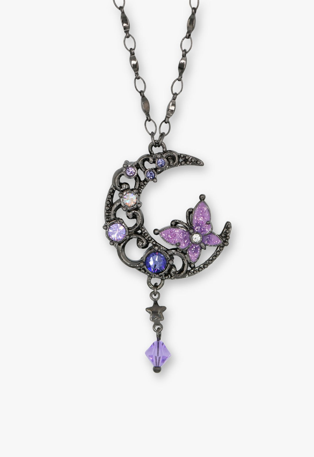 Dark Moon Butterfly Necklace – Gunmetal