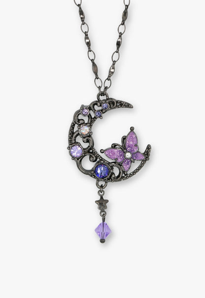 Dark Moon Butterfly Necklace – Gunmetal