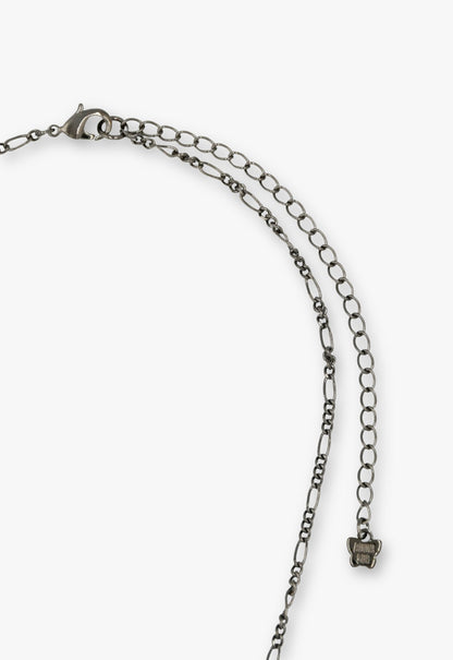 Butterfly Garden Locket Necklace - Gunmetal