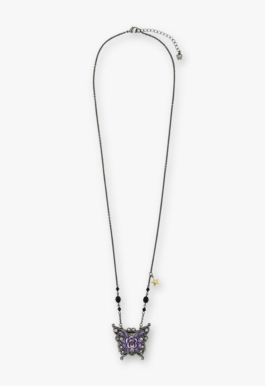 Midnight Rose Secret Mirror Necklace
