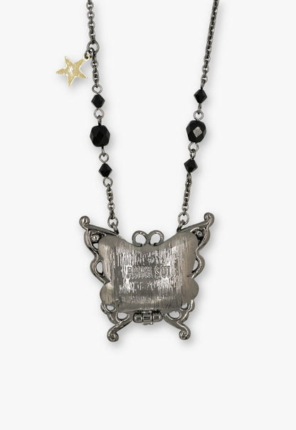 Midnight Rose Secret Mirror Necklace